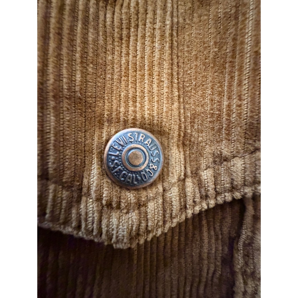 Vintage Levi's Women's Corduroy Trucker Jacket Size S Brown Tan Button Front - Picture 5 of 16